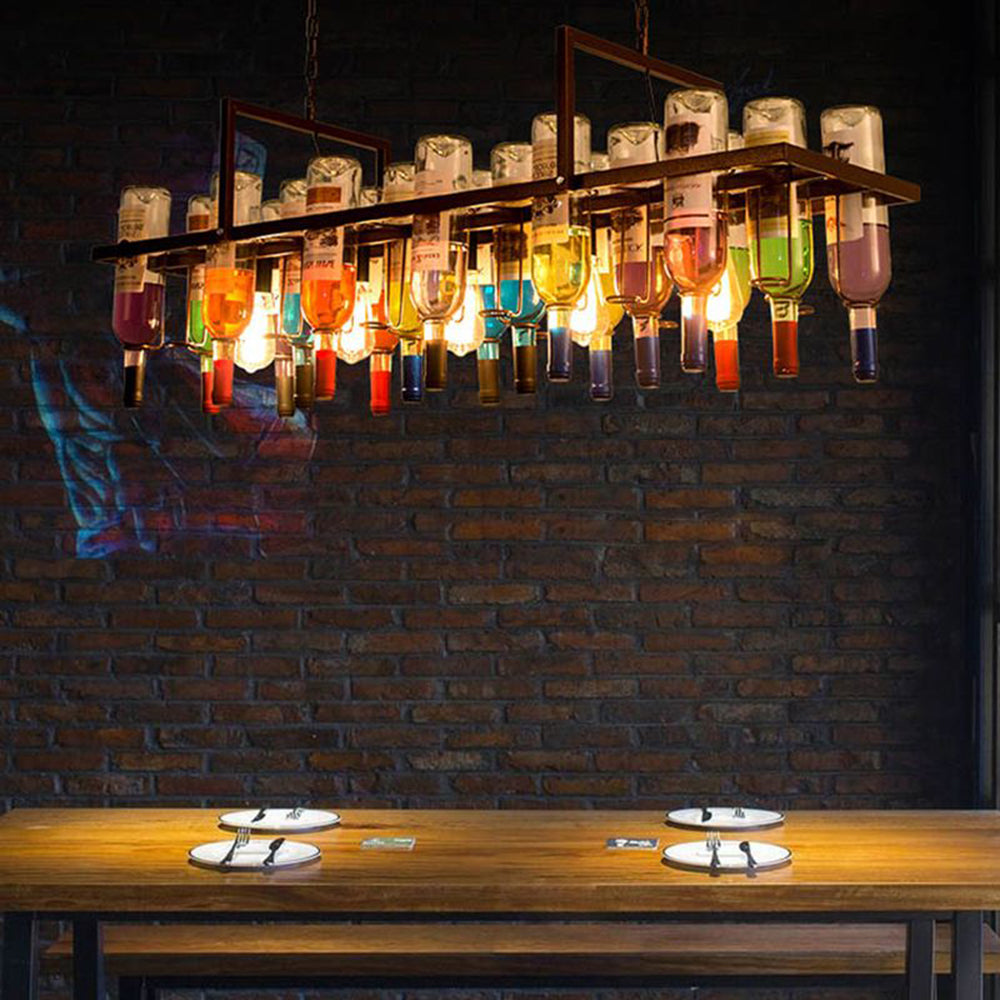 Valentina LED Art Déco Bouteille de Vin Verre Suspension Chambre Salon