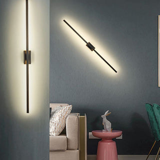 Arisha Longue Intérieur LED Applique Murale Linéaire Moderne Métal Noir Salle de Bain
