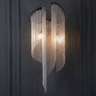 Arisha Applique murale des Chaines à Frange Moderne Métal Argent Chambre à Coucher/Salon
