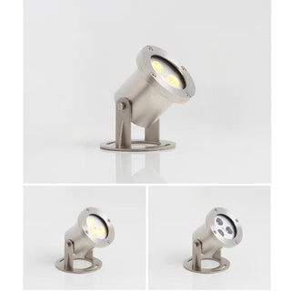 Ray Spot de Bassin Cylindre Moderne, Métal/Verre, Argent, Jardin