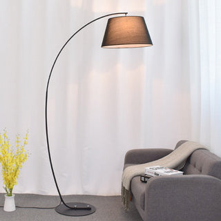 Mira Lampadaire Arche Moderne, Tissu/Métal, Noir, Salon/Chambre