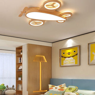 Aria Design LED Plafonnier Avion Moderne Bois/Acrylique Bois/Beige Salon