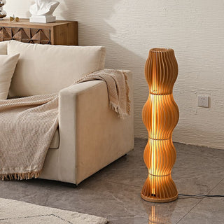 Muto Lampadaire Vague Moderne, Bois, Kaki, Salon