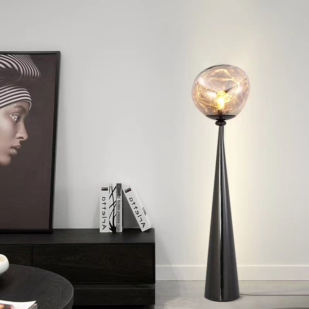 Valentina Design Italien Lampadaire Moderne Métal/Acrylique Rose Dorée/Or/Chromé/Gris Fumé Salon