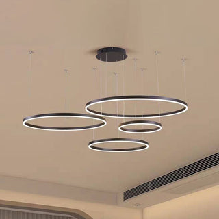 Zorin Suspension Anneau Moderne Métal Noir/Doré/Café Salon-Luire