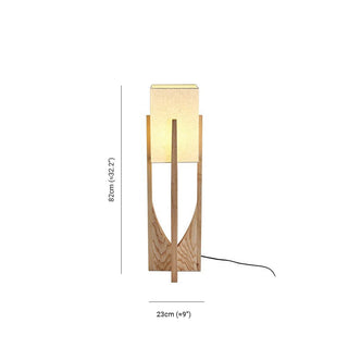 Muto Lampadaire Rectangulaire Naturel, Tissu, Bois, Salon/Bureau