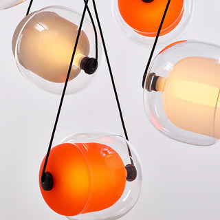 Valentina Design Luminaires Suspensions Bulle Moderne LED Verre Bleu/Jaune/Rose/Blanc Salon/Chambre à Coucher