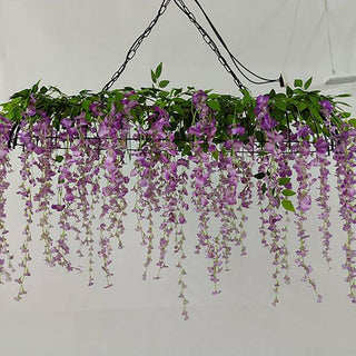 Ritta Rectangulaire Fleur Suspension Rose Métal Salle à Manger Salon