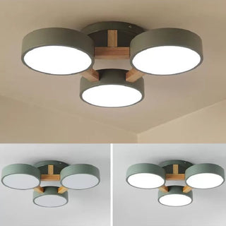 Aria Ronde LED Plafonnier Blanc/Vert/Gris Fumé Métal/Acrylique Salon