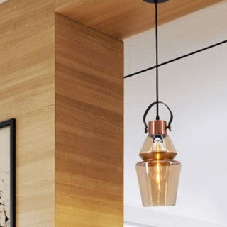 Silva Moderne LED Suspension Ambre Métal Verre Salon Salle à manger