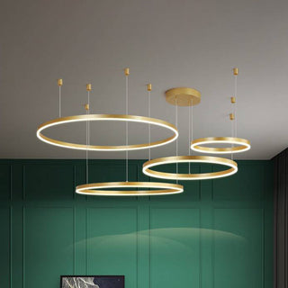 Zorin Suspension Anneau Moderne Métal Noir/Doré/Café Salon-Luire