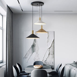 Arisha Suspension Moderne LED Acrylique/Métal, Noir/Blanc/Or, Salon