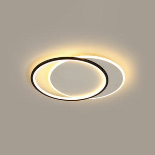Arisha Plafonnier Carré/Rond Moderne, Métal/Acrylique, Blanc/Noir, Salon