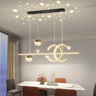 Arisha Luminaires Suspension d'Étoile LED Élegante Métal/Cristal Salon