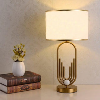 Mira Lampe de Table/Lampadaire Paysage Moderne, Métal/Tissu, Or, Salon