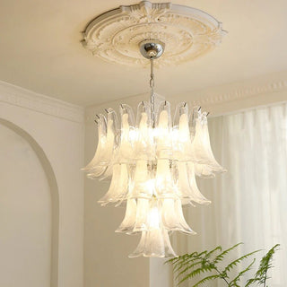 Glass Leaf Chandelier-Neutral Decor