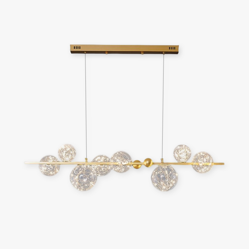 Valentina Suspension Boule Moderne, Métal/Verre, Doré/Noir, Salon