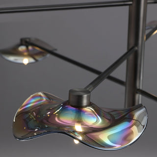 Arisha Suspension Linéaire Moderne, Métal/Verre, Transparent/Multicolore, Salon/Chambre à Coucher