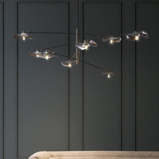 Arisha Suspension Linéaire Moderne, Métal/Verre, Transparent/Multicolore, Salon/Chambre à Coucher