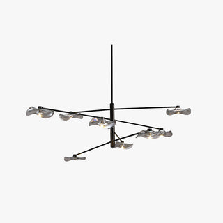 Arisha Suspension Linéaire Moderne, Métal/Verre, Transparent/Multicolore, Salon/Chambre à Coucher