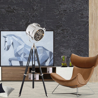 Mira Moderne Industrielle Lampadaire Trépied Rétro Métal Chromé/Bureau/Salon