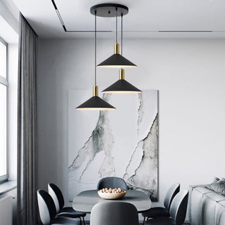 Arisha Suspension Moderne LED Acrylique/Métal, Noir/Blanc/Or, Salon