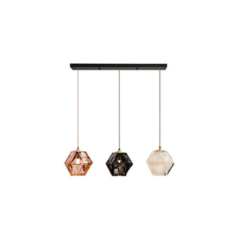 Valentina Polyèdre LED Suspension Métal Verre Cuisine Chambre à Coucher