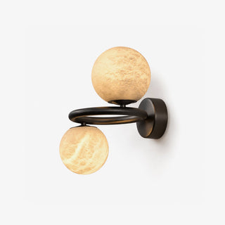 Two Globe Alabaster Wall Sconce-Neutral Decor