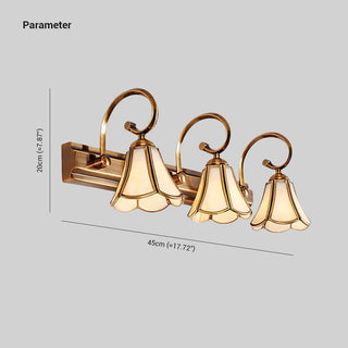 Ray Applique Murale Fleur Vintage LED Métal/Verre Or Salon/Salle de Bain