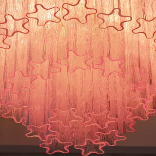 Aurora Lampe de Plafond en Verre Murano Rose Vintage
