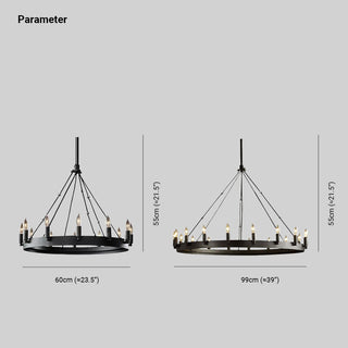 Silva Ronde Industrielle LED Suspension  Noir Métal Chambre à coucher