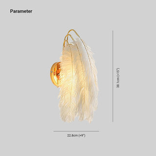 O'Moore Applique Murale Design LED Plume Moderne Métal Plume Blanc Chambre à Coucher/Salon