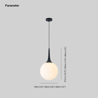 Valentina Simple LED Suspension Blanc/Noir Verre Chambre à coucher Salon