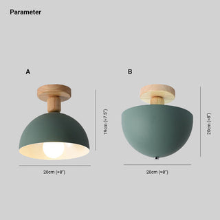 Muto Dôme Moderne LED Plafonnier Blanc/Gris Bois/Métal Salle d'étude