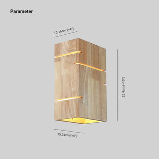 Muto Applique Murale Rectangulaire Moderne Simple LED Bois Brut Chambre à Coucher/Salon