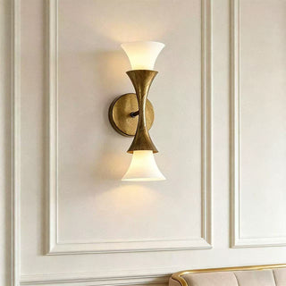 Antique Brass Double Cone Wall Sconce-Neutral Decor