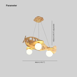 Aria Luminaires Suspension Avion Moderne, Bois, Chambre d'Enfant/Salon