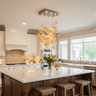 Multicolor Crystal Maple Leaf Chandelier-Neutral Decor