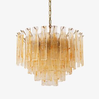 Aurora Lustre Doré Ambre Verre Superposé Géométrique Luxe