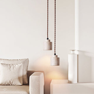 Elemental Travertine Mini Pendant Lamp-Neutral Decor