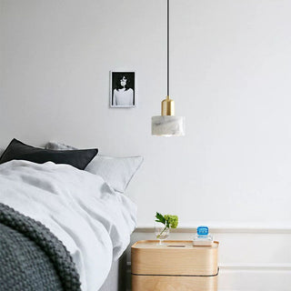 Arisha Suspension Cylindre Contemporaine, Acrylique/Metal, Blanc/Vert, Salon