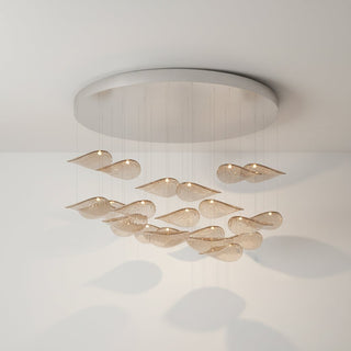 Wave Floating Leaf Chandelier-Neutral Decor