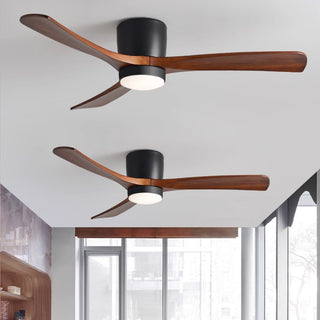 Ventilateur de plafond nordique en bois Ezra avec lumière