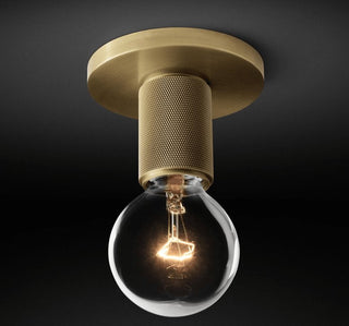 Solara Lumière de Plafond Conique en Verre et Laiton Industrielle