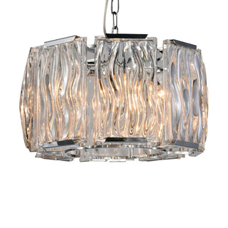Kristy Lustre Rectangulaire Cristal, Métal/Cristal, Dégagé/Champagne, Salon