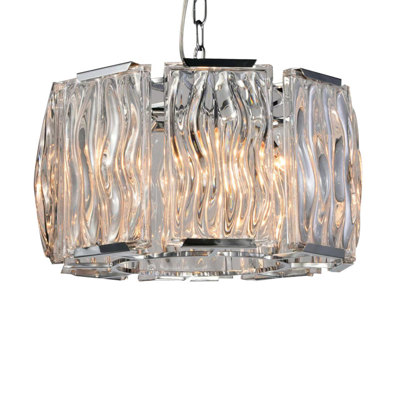 Kristy Lustre Rectangulaire Cristal, Métal/Cristal, Dégagé/Champagne, Salon