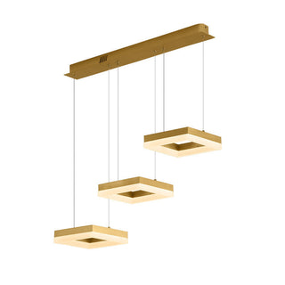 Arisha Suspension Rectangulaire Moderne, Metal/Acrylique, Or, Bureau