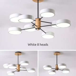 Arisha Plafonnier Cylindre Art Deco, Métal/Bois, Blanc/Vert/Gris, Salon