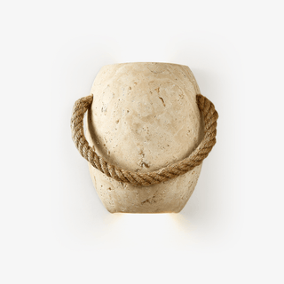 Coastal Rope Stone Wall Sconce-Neutral Decor