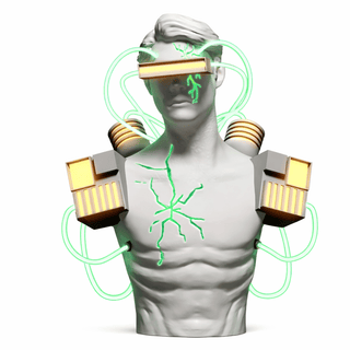 Neon Circuit Bust Sculpture Table Lamp-Neutral Decor